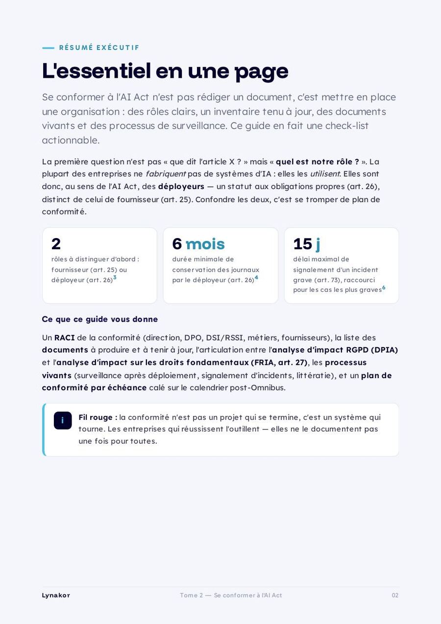 Aperçu 1 du livre blanc Tome 2 — Se conformer à l’AI Act, concrètement
