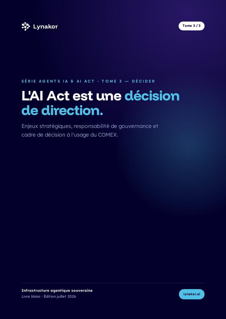 Couverture : Tome 3 — L’AI Act, une décision de direction
